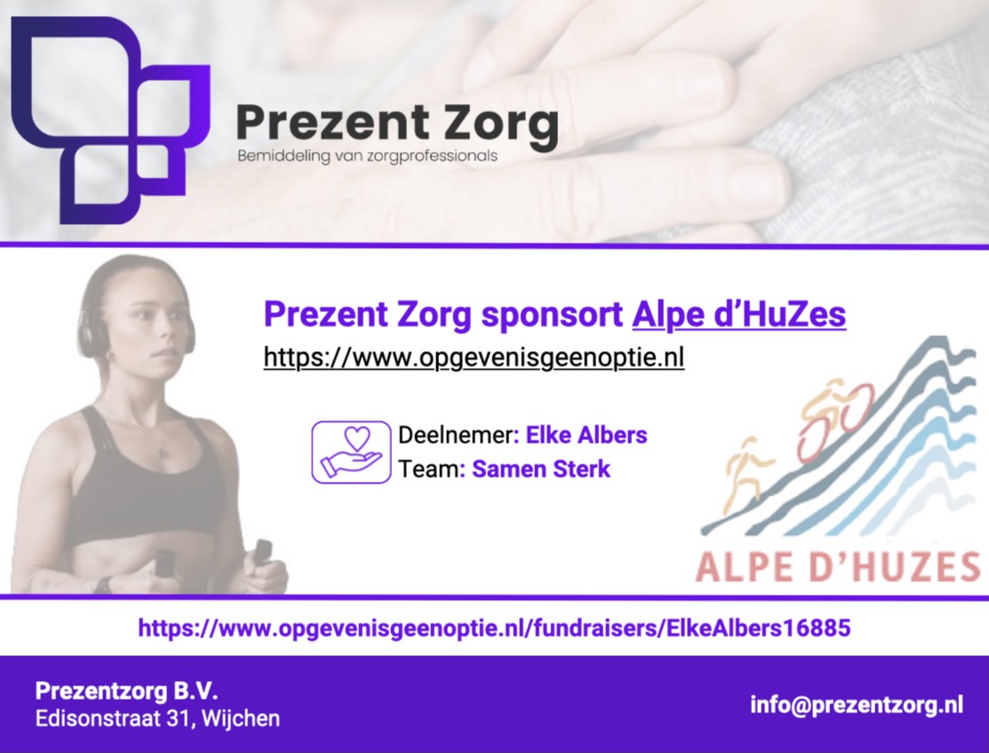 Prezentozrg - Prezent Zorg sponsort Alpe d'HuZes